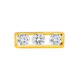 3 Gem Baguette – 14K Gold Threadless/Threaded End - piercing-zone.com