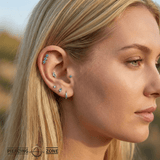 3 Gem Bar – 14K Gold Threadless/Threaded End - piercing - zone.com