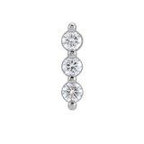 3 Gem Bar – 14K Gold Threadless/Threaded End