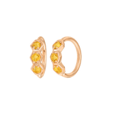 3 Gem Hexagon Seamless Ring – 14K Gold Triple - Stone Geometric Design - piercing - zone.com