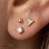 3 Little Pears – CZ Trio – 14K Gold Threadless End - piercing - zone.com