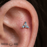 3 Little Pears – London Blue Topaz Trio – 14K Gold Threadless End - piercing - zone.com
