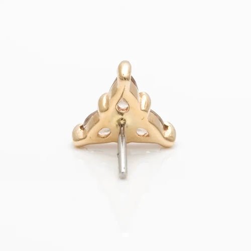 3 Little Pears – Smoky Quartz Trio – 14K Gold Threadless End - piercing - zone.com