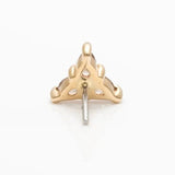 3 Little Pears – Smoky Quartz Trio – 14K Gold Threadless End - piercing - zone.com