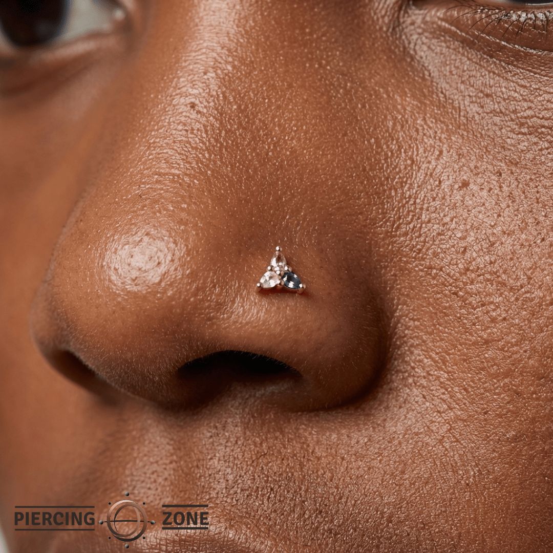 3 Little Pears – Trans Pride Gemstones – 14K Gold Threadless End - piercing - zone.com