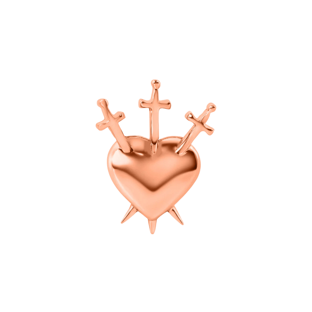 3 of Swords – 14K Gold Threadless & Threaded End - piercing - zone.com