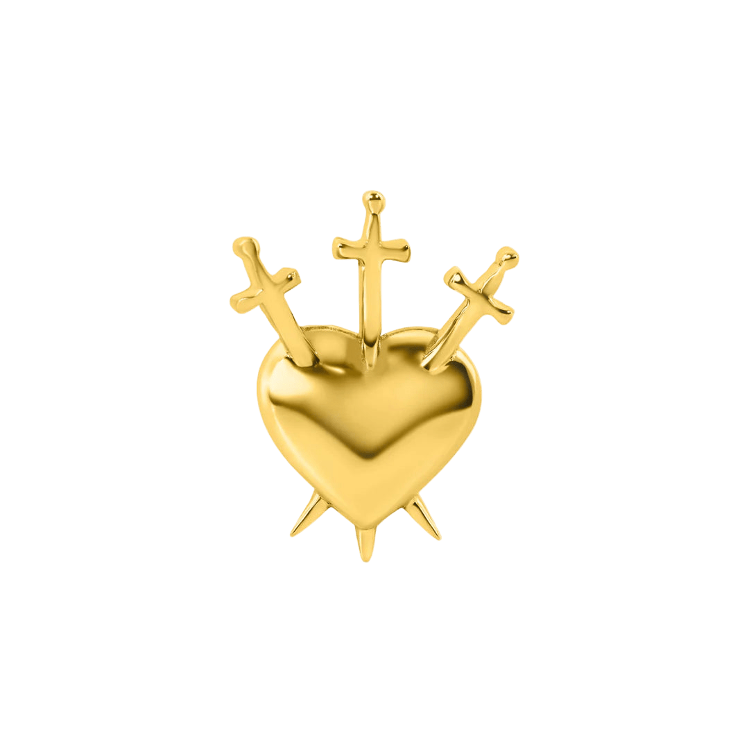 3 of Swords – 14K Gold Threadless & Threaded End - piercing - zone.com