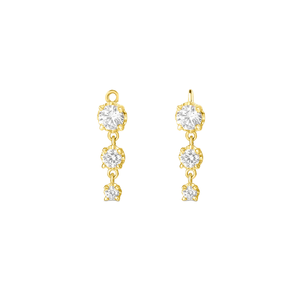 3 Prong – 14K & 18K Gold Gemstone Charm - piercing - zone.com