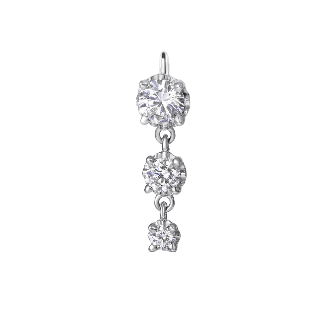 3 Prong – 14K & 18K Gold Gemstone Charm - piercing - zone.com