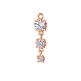 3 Prong – 14K & 18K Gold Gemstone Charm - piercing - zone.com