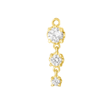 3 Prong – 14K & 18K Gold Gemstone Charm - piercing - zone.com
