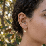 3 Prong Cluster – 14K & 18K Gold Gemstone Charm - piercing - zone.com