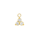 3 Prong Cluster – 14K & 18K Gold Gemstone Charm - piercing - zone.com