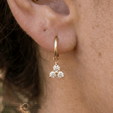 3 Prong Cluster – 14K & 18K Gold Gemstone Charm - piercing - zone.com