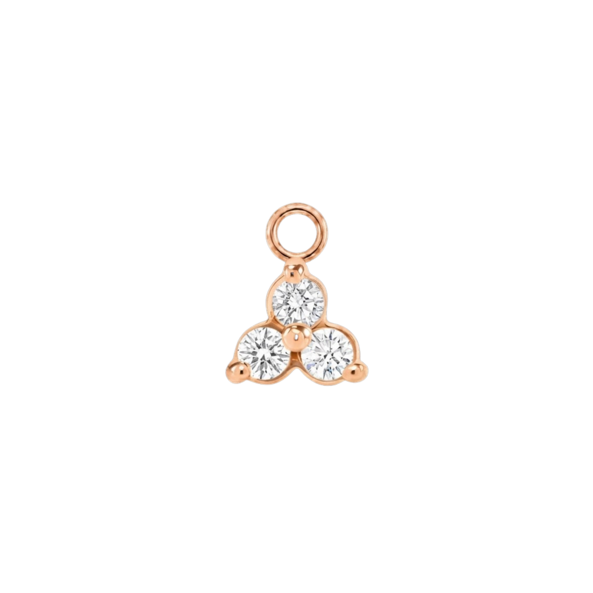 3 Prong Cluster – 14K & 18K Gold Gemstone Charm