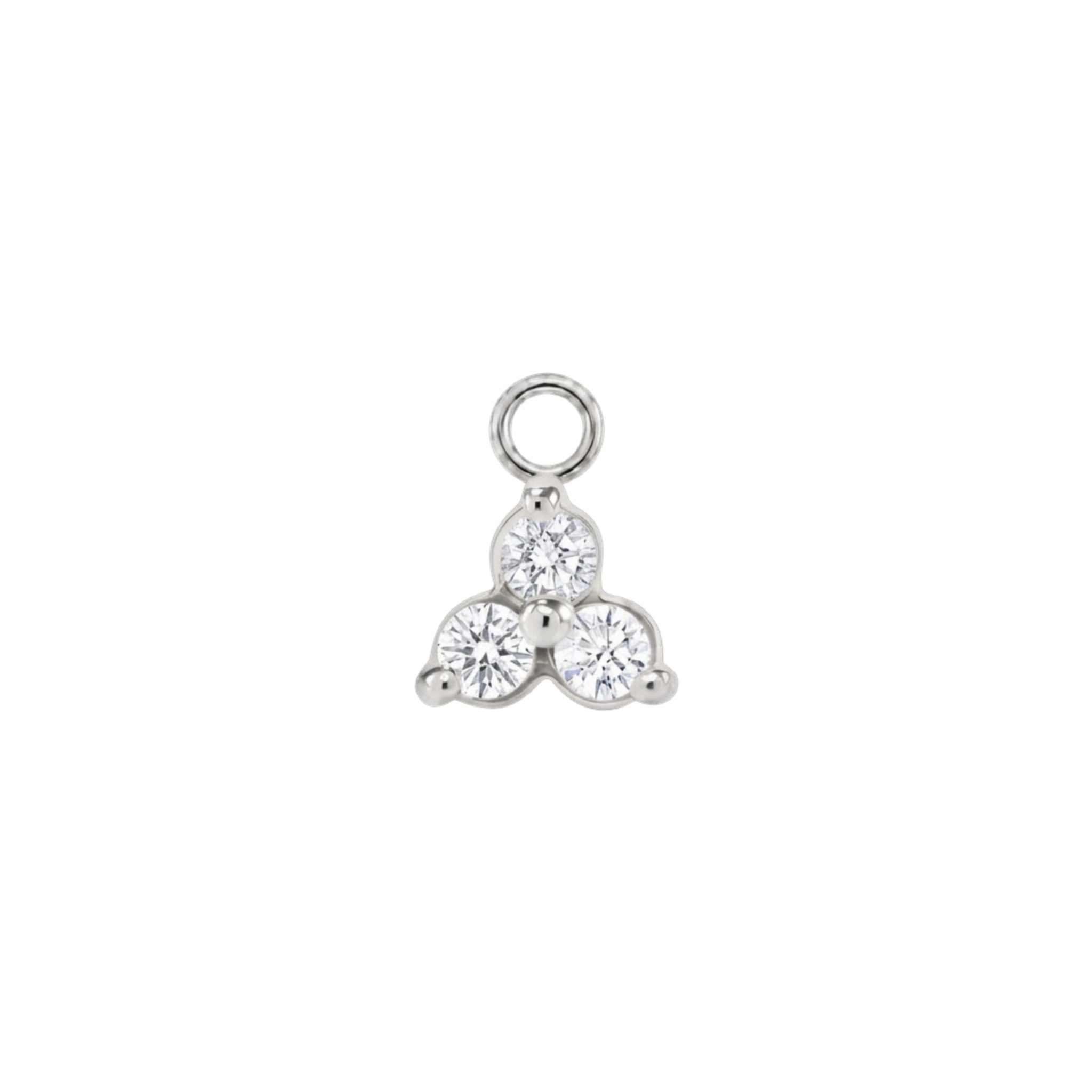 3 Prong Cluster – 14K & 18K Gold Gemstone Charm