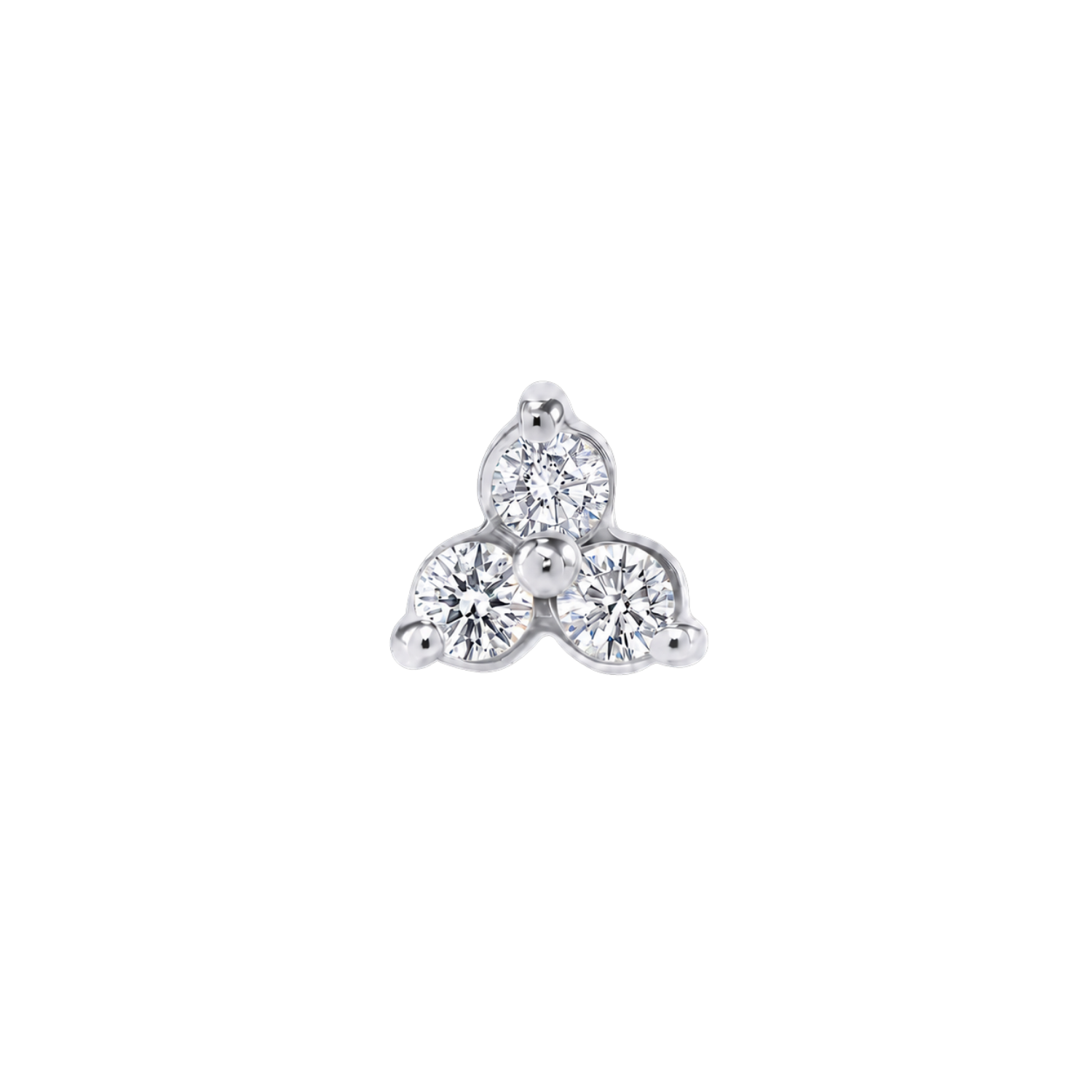 3 Prong Cluster – 14K Gold Threadless/Threaded End