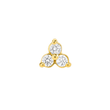 3 Prong Cluster – 14K Gold Threadless/Threaded End