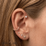 3-Prong Faux-pal - 18K Gold Opal Threadless/Threaded End - piercing-zone.com