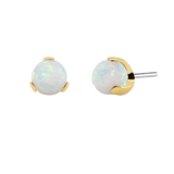 3-Prong Faux-pal - 18K Gold Opal Threadless/Threaded End - piercing-zone.com