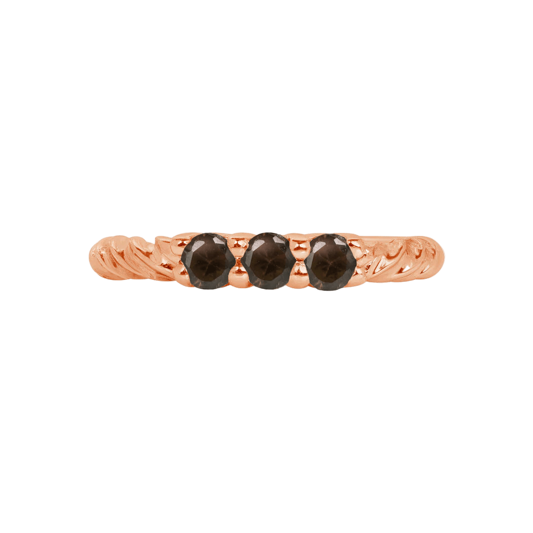 3 Prong Filigree Seamless Ring – 14K Gold Cup & Divot Design - piercing - zone.com