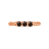 3 Prong Filigree Seamless Ring – 14K Gold Cup & Divot Design - piercing - zone.com