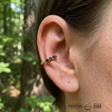 3 Prong Filigree Seamless Ring – 14K Gold Cup & Divot Design - piercing - zone.com