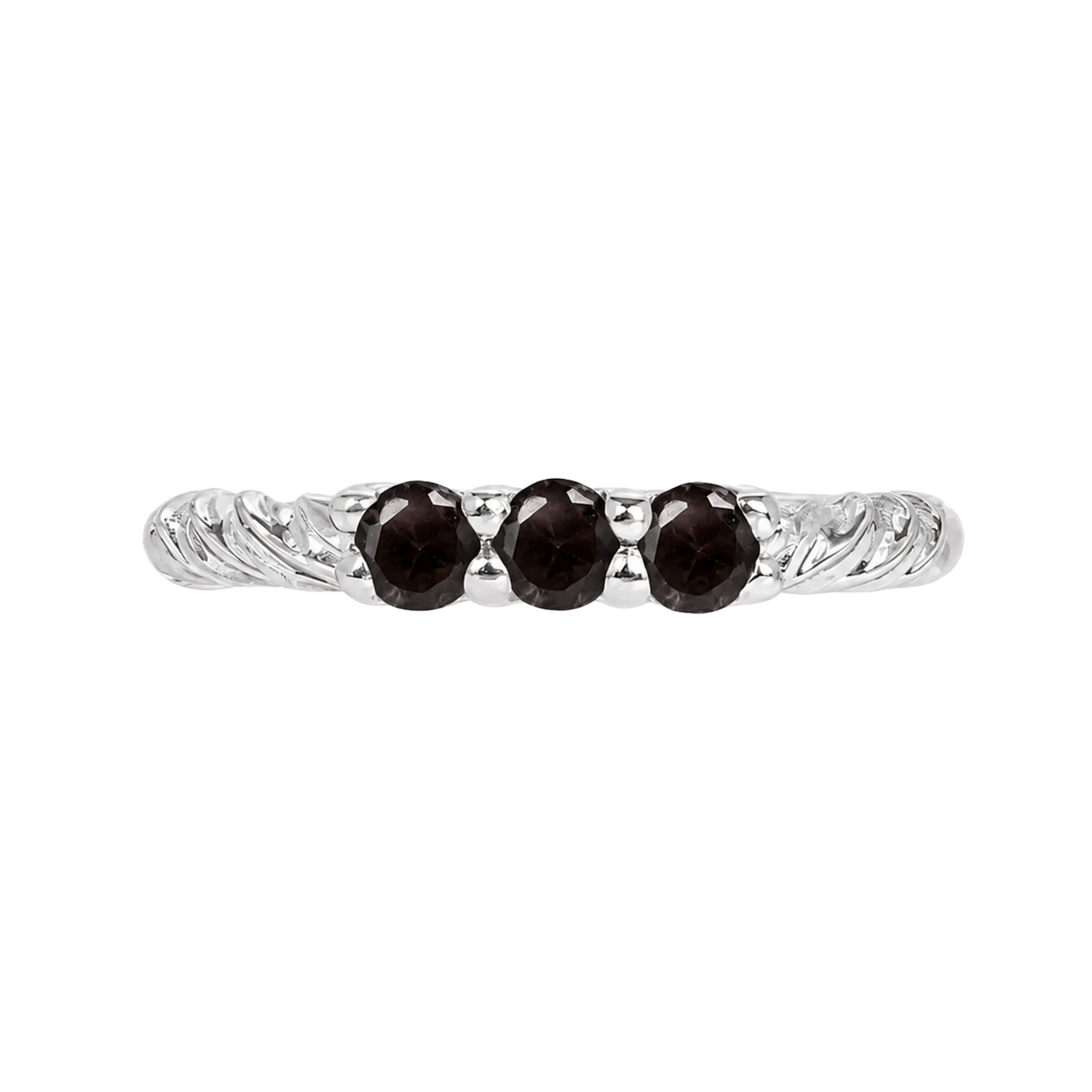 3 Prong Filigree Seamless Ring – 14K Gold Cup & Divot Design