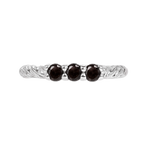 3 Prong Filigree Seamless Ring – 14K Gold Cup & Divot Design