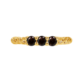 3 Prong Filigree Seamless Ring – 14K Gold Cup & Divot Design