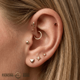 3-Prong Gem - 18K Gold Genuine Gem Threadless/Threaded End - piercing-zone.com