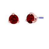 3-Prong Gem - 18K Gold Genuine Gem Threadless/Threaded End - piercing-zone.com