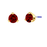 3-Prong Gem - 18K Gold Genuine Gem Threadless/Threaded End - piercing-zone.com
