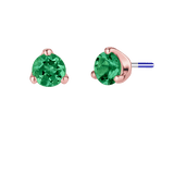 3-Prong Gem - 18K Gold Genuine Gem Threadless/Threaded End - piercing-zone.com