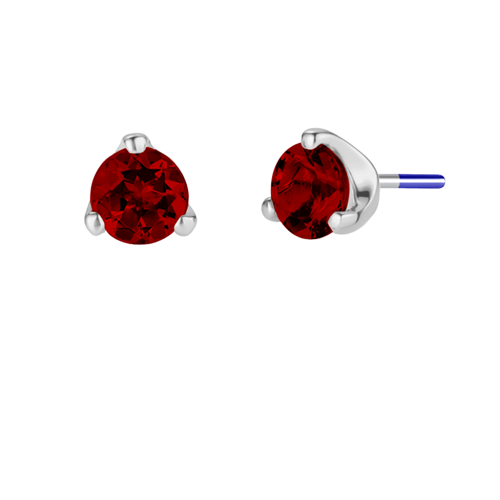 3-Prong Gem - 18K Gold Genuine Gem Threadless/Threaded End - piercing-zone.com