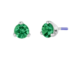 3-Prong Gem - 18K Gold Genuine Gem Threadless/Threaded End - piercing-zone.com