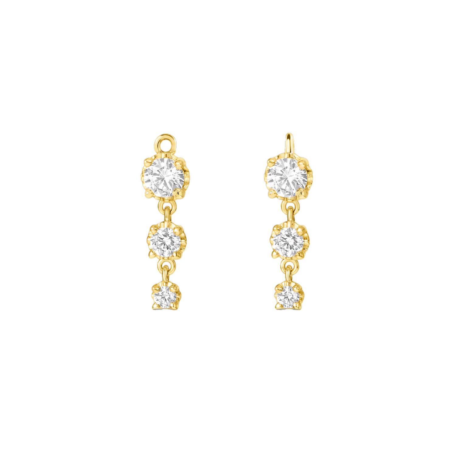 3 Prong – 14K & 18K Gold Gemstone Charm