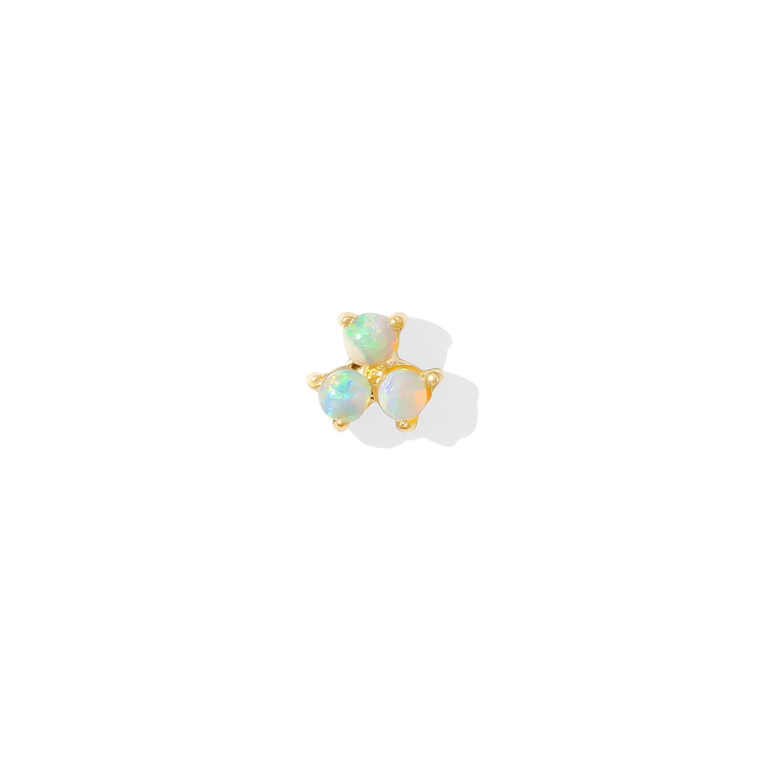 Vida – 14K Gold Three-Stone Cluster Threadless End