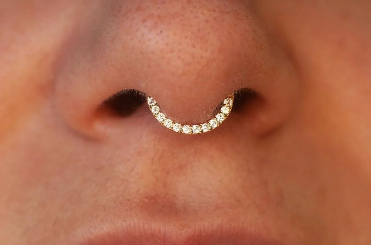 DIA - MERCURY MIST TOPAZ SOLID 14KT GOLD CLICKER piercing-zone.com