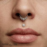 3211 Seamless Ring – 14K Gold Cup & Divot Design - piercing - zone.com