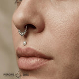 3211 Seamless Ring – 14K Gold Cup & Divot Design - piercing - zone.com