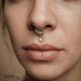 3211 Seamless Ring – 14K Gold Cup & Divot Design - piercing - zone.com