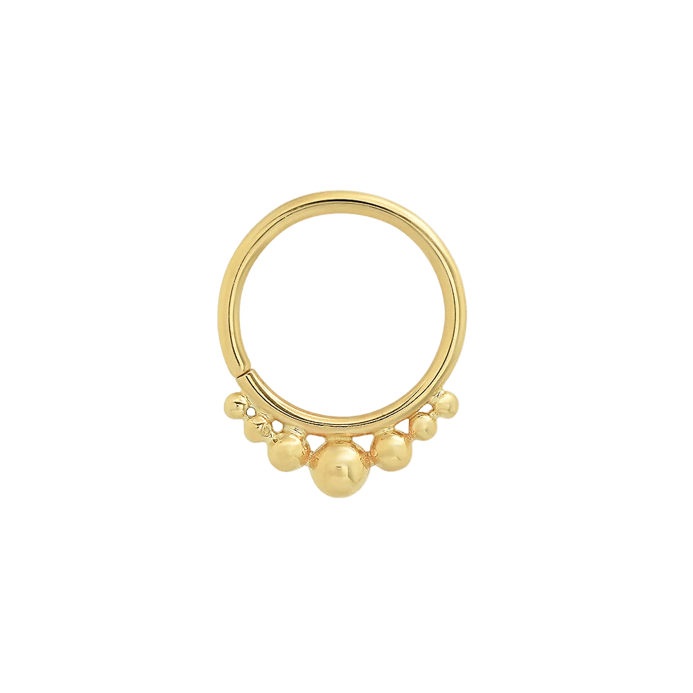 3211 Seamless Ring – 14K Gold Cup & Divot Design - piercing - zone.com