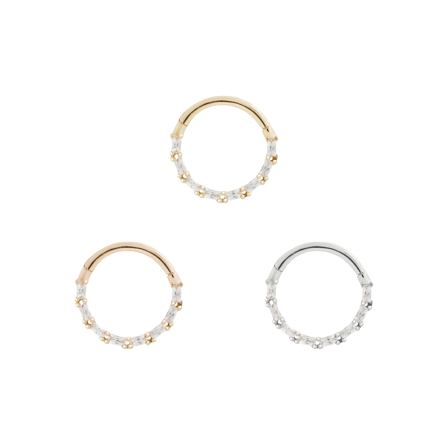 LOVED - CZ - SOLID 14KT GOLD CLICKER piercing-zone.com