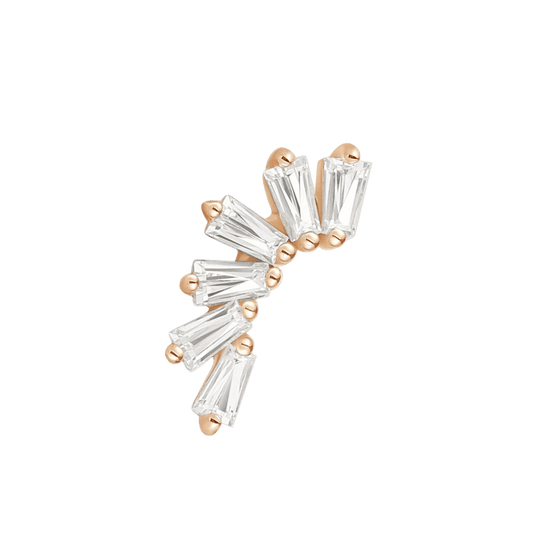 Six Sparkling Swarovski CZs with Solid 14k Gold - Threadless End piercing-zone.com