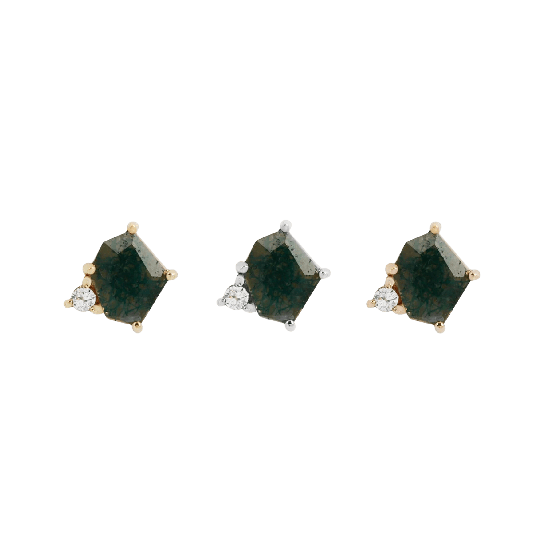 ELICIT - MOSS AGATE + CZ - THREADLESS END piercing-zone.com
