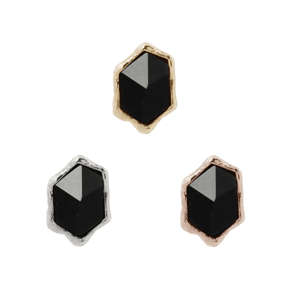 PUMP UP THE VOLUME - BLACK AGATE - THREADLESS END piercing-zone.com