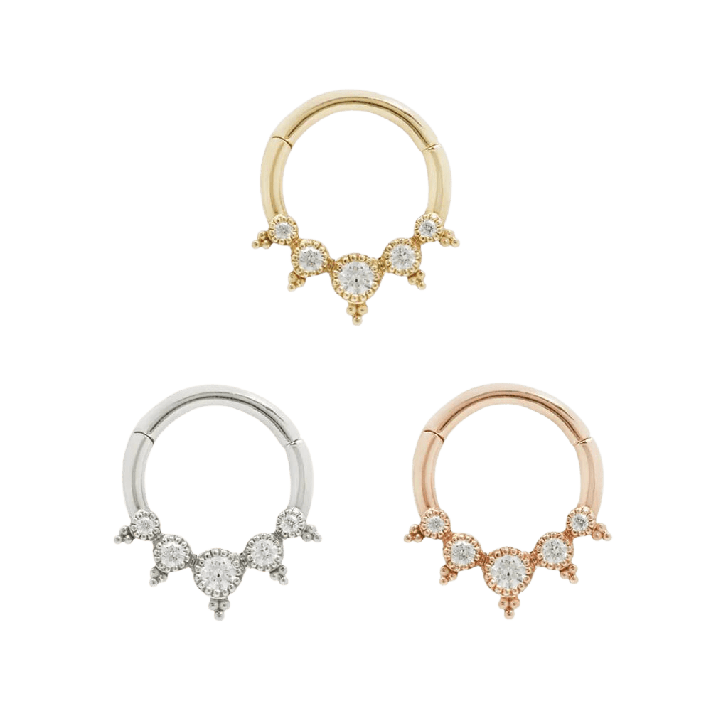 SIMONE - CZ - SOLID 14KT GOLD CLICKER piercing-zone.com