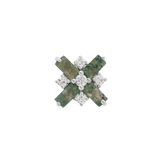 COVET - MOSS AGATE + SWAROVSKI CZ - THREADLESS END piercing-zone.com