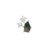 LYRA - MOSS AGATE + CZ - THREADLESS END piercing-zone.com